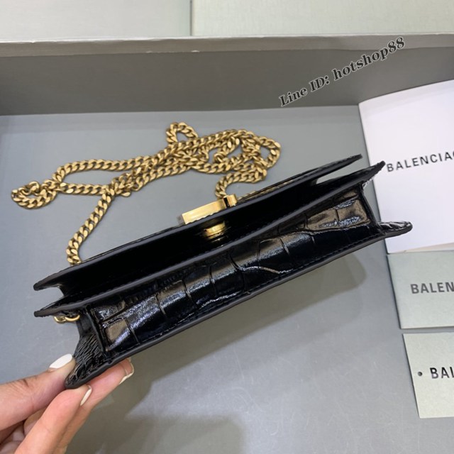 Balenciaga巴黎世家專櫃爆款鱷魚紋牛皮斜挎單肩woc鏈條包 fyj1509